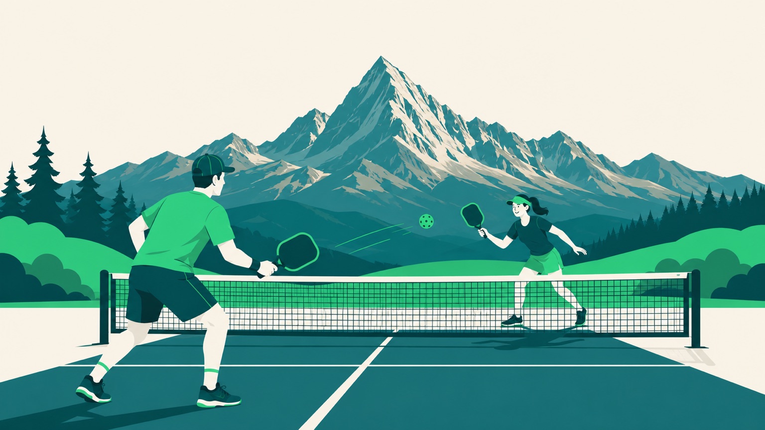 Kde hrať pickleball na Slovensku - vonkajší kurt s panorámou Vysokých Tatier v pozadí.