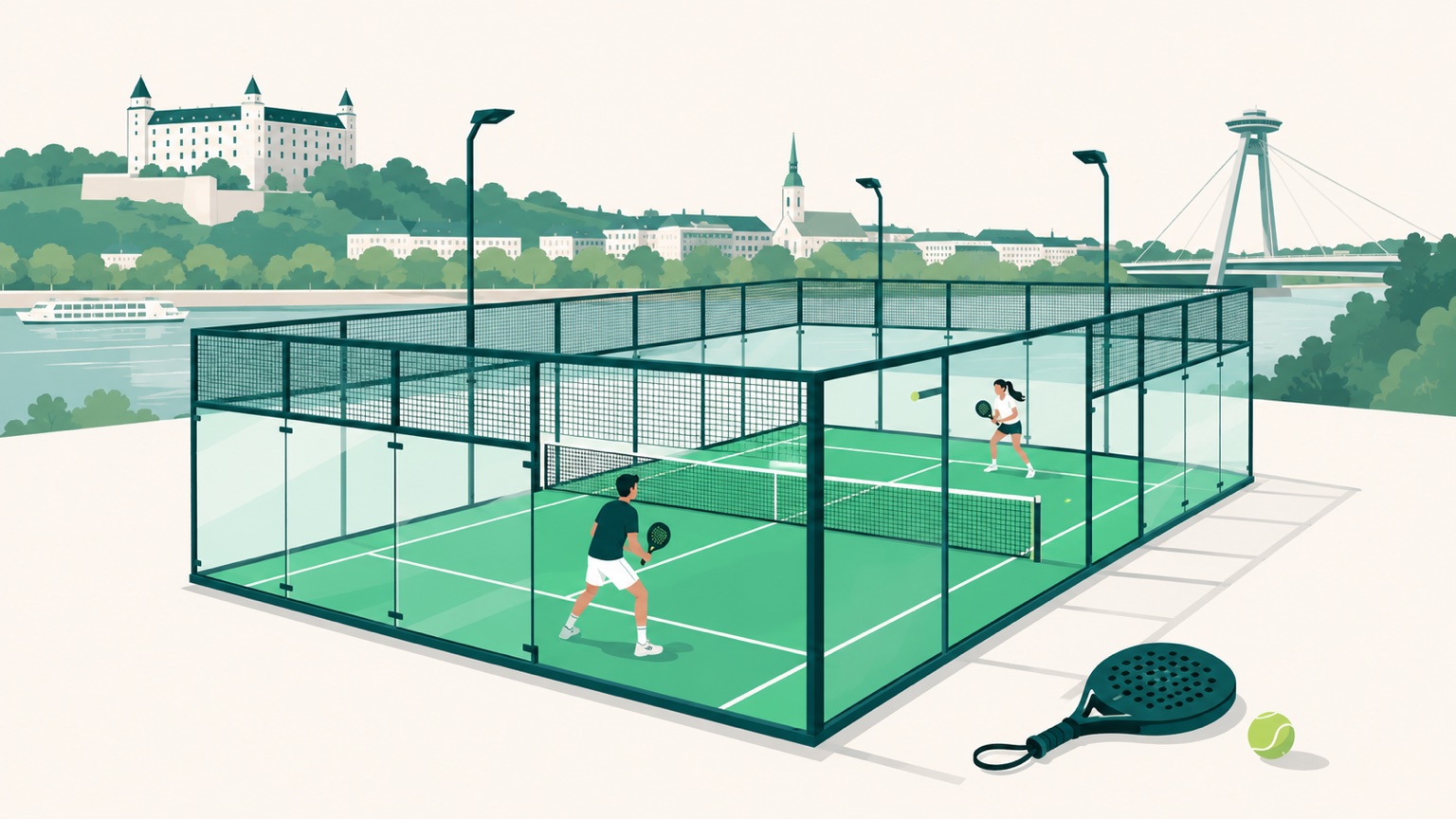 Padel Bratislava - sklenený padelový kurt, prehľad kde hrať padel v meste a okolí.