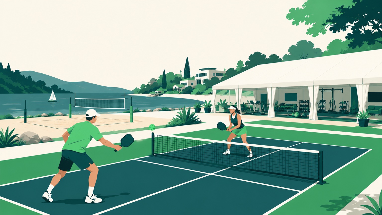 Pickleball v areáli Streetko pri jazere Draždiak - vonkajší kurt v Bratislave-Petržalke.